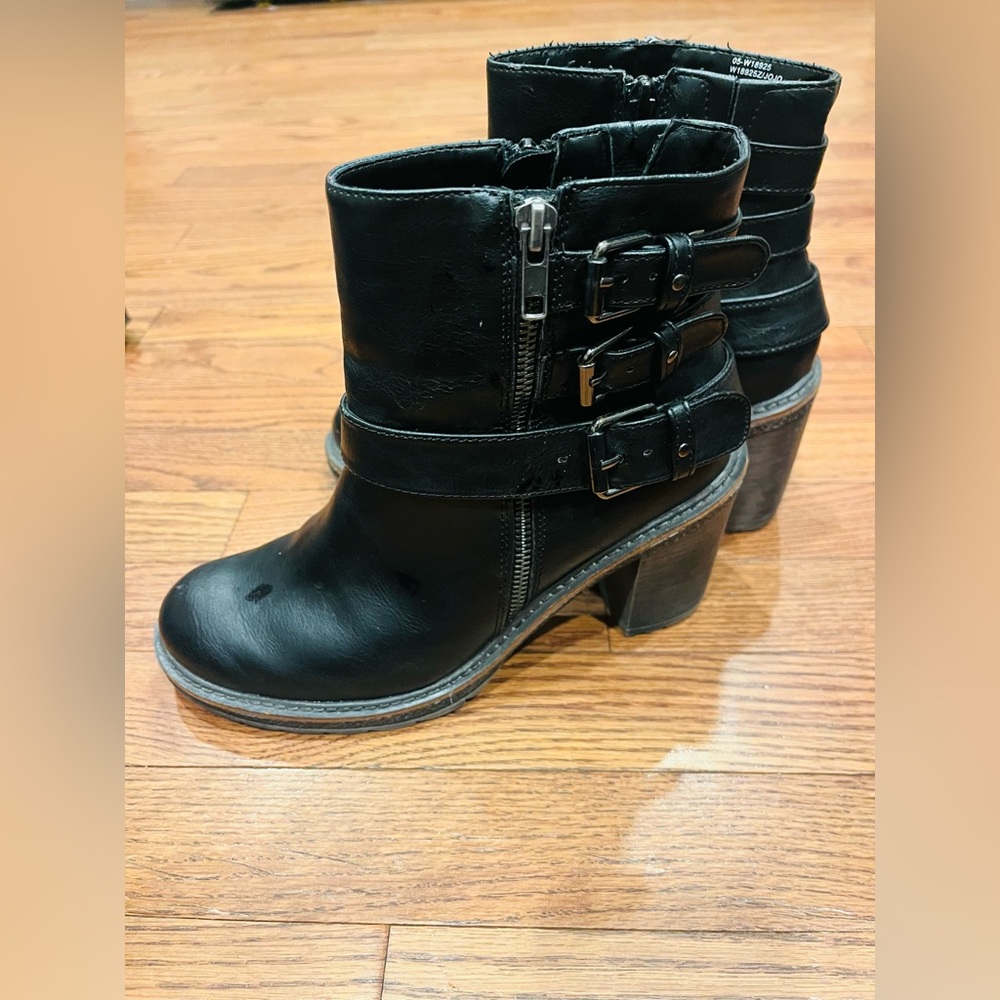 Black Leather Ankle Boots